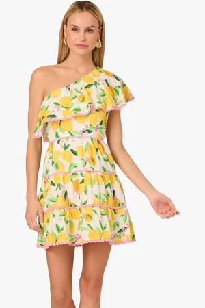 Adrianna Papell Adrianna By Yellow Printed Short Dress42