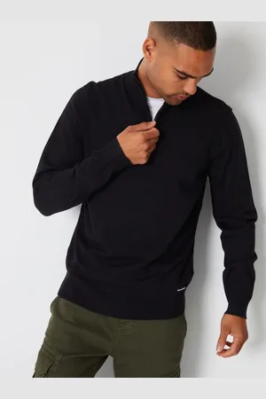 Threadbare Funnel Quarter Zip Knitted JumperXL