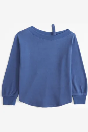 Abercrombie & Fitch Blue Ballon Sleeve Longline Knitted Jumper13 - 14 år (158 - 164cm)