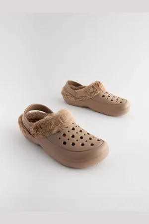 Next Womens Faux Fur Lined Clogs Slippers