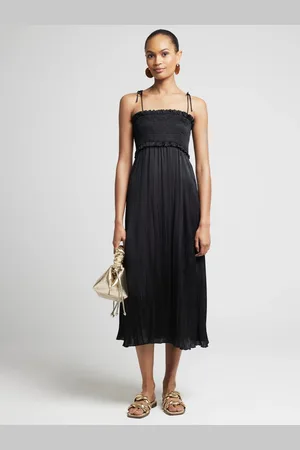 River Island Rynket Shirred Midi Kjole40