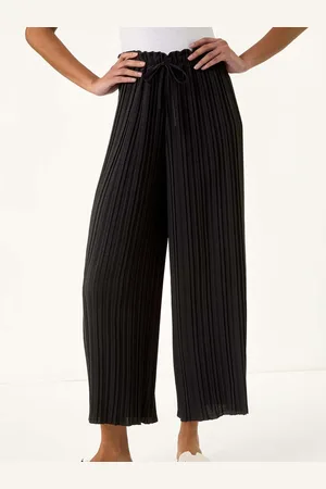 Roman Pleated Wide Leg Stretch Culottes Trousersen