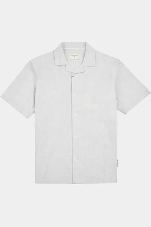 Peckham Rye Mens Cotton Blend Revere 100% Linen ShirtMiddel