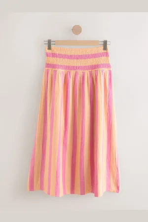 Next Soft 100% Cotton Elasticated Waist Maxi Skirt