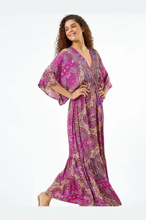 Roman Paisley Print Boho Maxi Dress42
