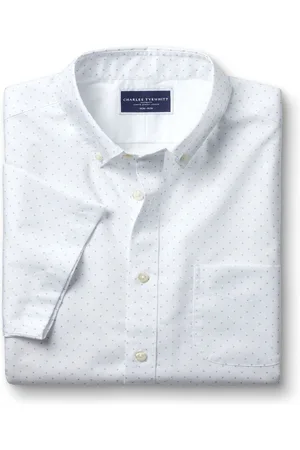 Charles Tyrwhitt Slim Fit Spot Non-Iron Print 100% Cotton ShirtL