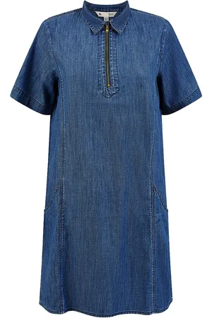 Yumi 100% Cotton Chambray Dress With Zip Neckline42