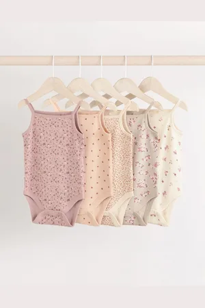 Next Strappy Vest Baby 100% Cotton Bodysuits 5 Pack2 - 3 år (92 - 98cm)