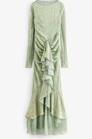 DASKA Alya Maxi Dress With Long Sleeves And Wrapped Front Detailsmall
