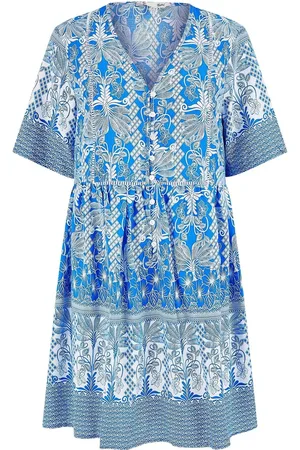 Yumi Viscose Palm Relaxed Tunic Dress42