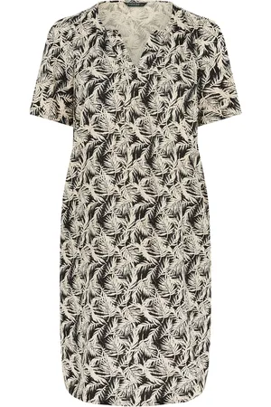 Evans Curve Tropical Print Linen Dress54-56