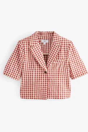 Next Gingham Check Short Sleeve Top38