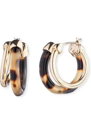 Ralph Lauren Guld Tone Montgomery 25mm Tortoiseshell Split Hoop ØreringeEn