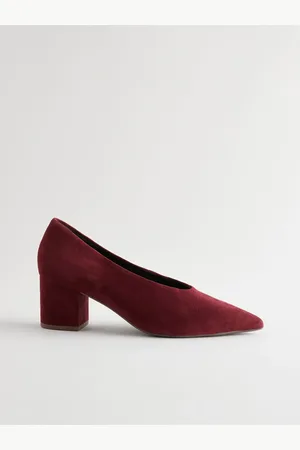 Next Forever Comfort Leather Point Toe Low Block Heels