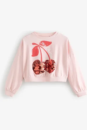 Next Sequin Cherry Boxy Long Sleeve 100% Cotton Sweatshirt (3-16yrs)11 år (146cm)