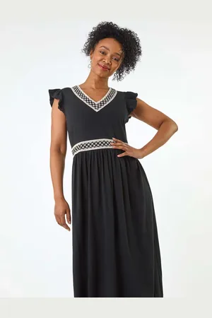 Roman Petite Crochet Trim Midi Dress38
