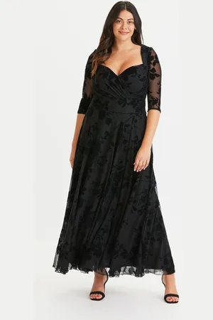 Scarlett & Jo Elizabeth Velvet Flocked Mesh Maxi Gown42