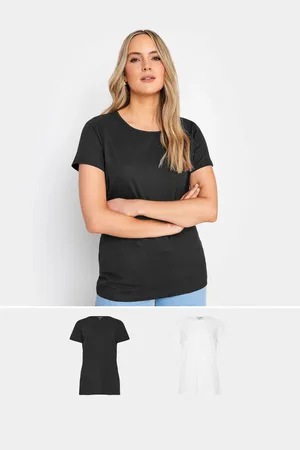 Long Tall Sally 100% Cotton Stripe Short Sleeve T-Shirts 2 Pack36 Høj