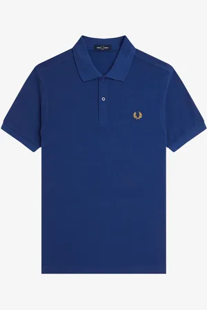 Fred Perry Cobalt Blue 100% Cotton Plain Polo ShirtS