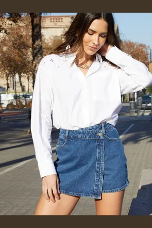 Threadbare Wrap Front 100% Cotton Denim Skort38