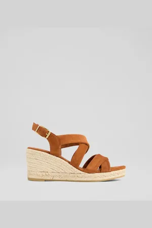LK Bennett Mariana Tan Suede Multi Strap Sandalseu35uk2