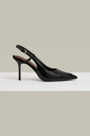 Reiss Leena Leather Slingback Court Shoes