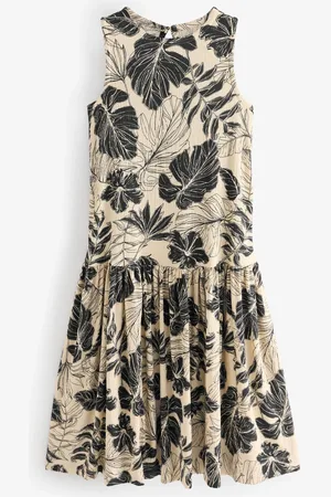 Next Ærmeløs Textured Jersey Dropwaist Midi KjoleS