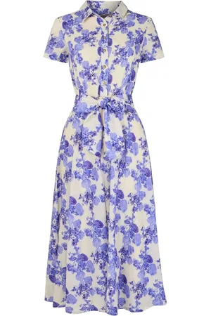 Joe Browns Vintage Floral Tie Waist 100% Cotton Shirt Dress38