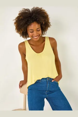 Roman Plain V-Neck Stretch Jersey Vest Top