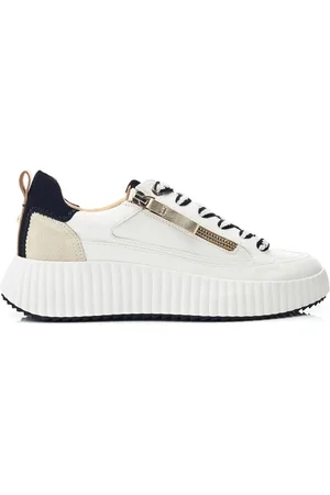 Moda In Pelle Bouville Chunky Two Tone Side Zip Leather Trainers