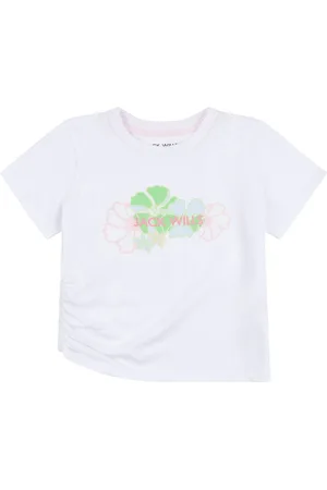 Jack Wills Girls Ruched Floral Graphic Fitted 100% Cotton T-Shirt12 - 13 år (152 - 158cm)