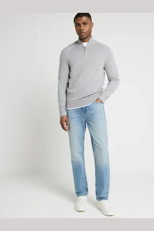 River Island Slim Fit Viscose Quarter Zip JumperXXL