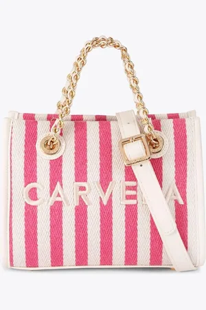 Carvela Pink Sorrento Micro Stripe 100% Cotton Bagen