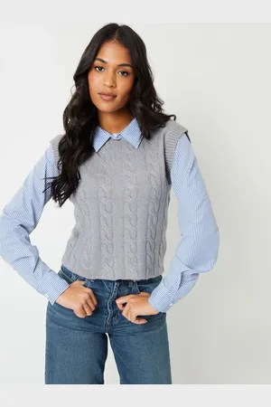 Threadbare 2-in-1 Cable Knit Vest And Pinstripe Shirt38