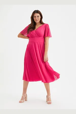 Scarlett & Jo Victoria Angel Sleeve Mesh Midi long Dress50