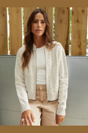Threadbare Zip Up Cable Strik Bomber Jakke38