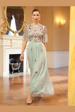 Love & Roses Broderet Angel Sleeve Maxikjole36