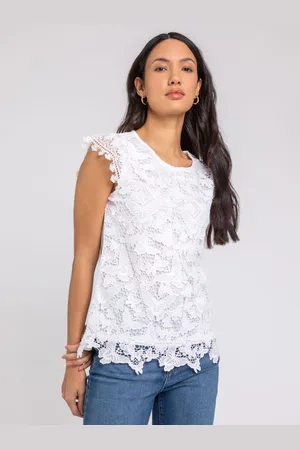 Roman Broderie Butterfly Overlay Detail Top48