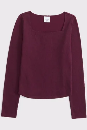 Abercrombie & Fitch Long Sleeve Lace Slash Neck Top11 - 12 år (146 - 152cm)