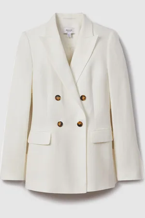Reiss Lori Viscose Linen Double Breasted Suit: Blazer32