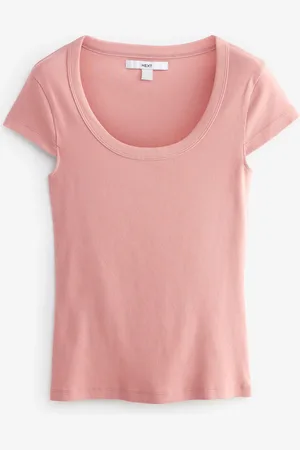 Next Slim Fit Scoopneck Stræk Rib Kortærmet T-shirt42