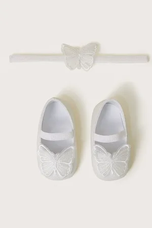 Monsoon Baby Sparkle Butterfly Booties and Headband Set7480cm