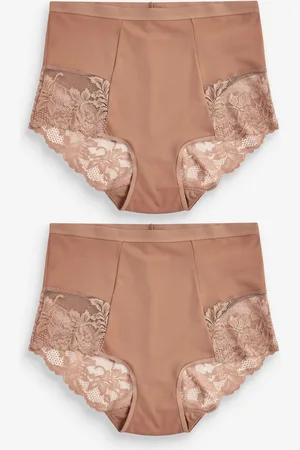Next Print Tummy Control Shaping Lace Back Brazilian Knickers 2 Pack48