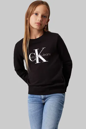 Calvin Klein Unisex 100% bomuld monogram Sweatshirt14 år (164cm)