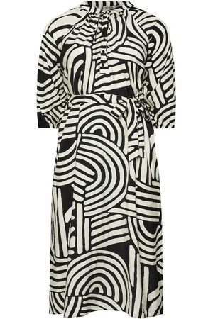 Evans Abstract Swirl Tryk Midi Kjole44