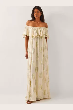 Monsoon Lyra Metallic Ruffle Maxi Dress50