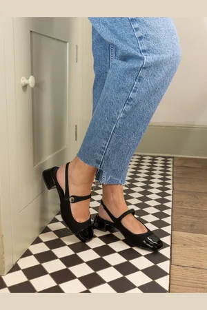 Novo Tryk Zimmy Low Block Slingback Mary Jane Sko