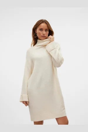 VERO MODA Long Sleeve Cowlneck Mini Knitted Jumper Dress34