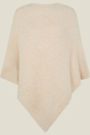 Accessorize Fuzzy Knit PonchoEn