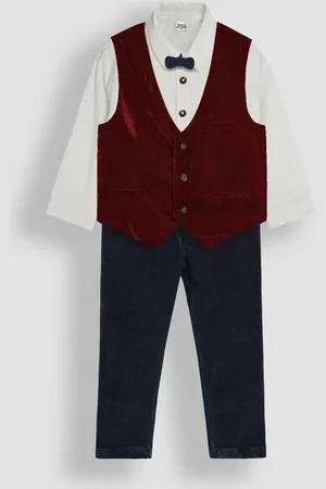 JoJo Maman Bébé Velvet Waistcoat Shirt and Trousers Set3 - 4 år (98 - 104cm)